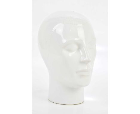A vintage white ceramic display head, height 25cm.