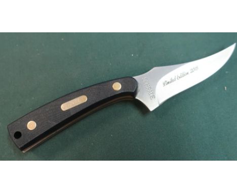 Old Timer Limited Edition 2018 Schrade sheath knife with 3 inch blade and tooled leather sheath, the blade stamped 1520T 