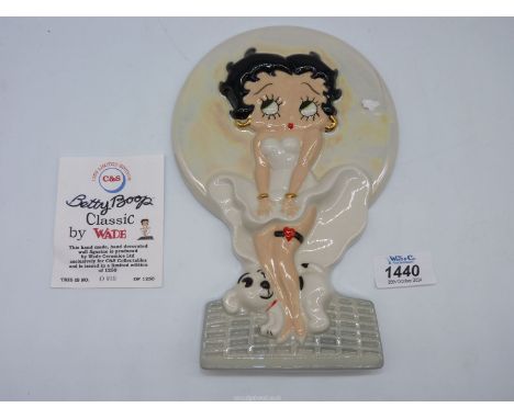 A Wade limited edition Betty Boop wall plaque, with certificate.