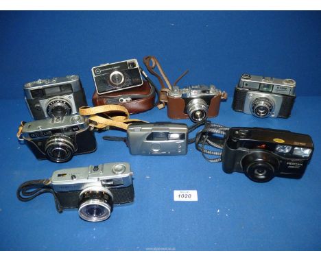 A small quantity of vintage Cameras to include Ilford Sportsman, Agfa Optima III, Kodak Instamatic, Halina 35X, etc.