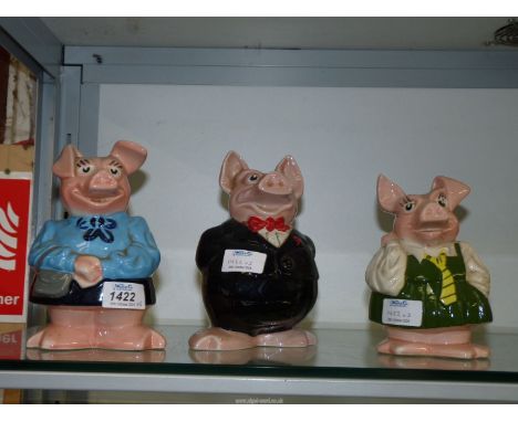 Three Wade National Westminster Bank Piggy Banks (with stoppers).