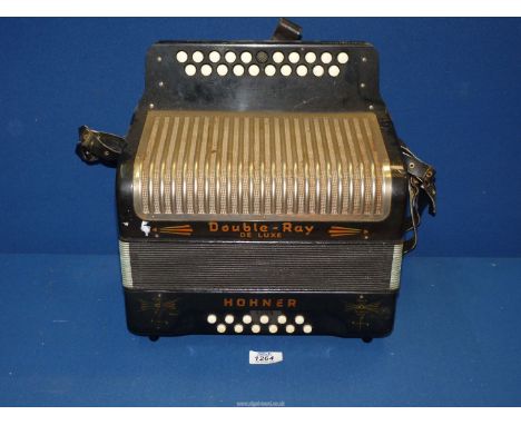 A Hohner Double-Ray Deluxe Accordion.