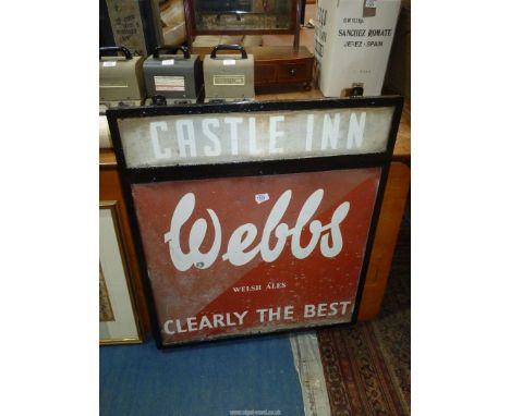 A Webb's enamel Pub Sign for "Castle Inn", 30'' wide x 35 1/2" high.