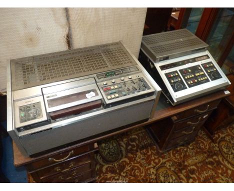 Vintage TV Broadcasting Interest: A Sony U-Matic H Television / Video Editing Suite including a Sony U-Matic H Video Cassette