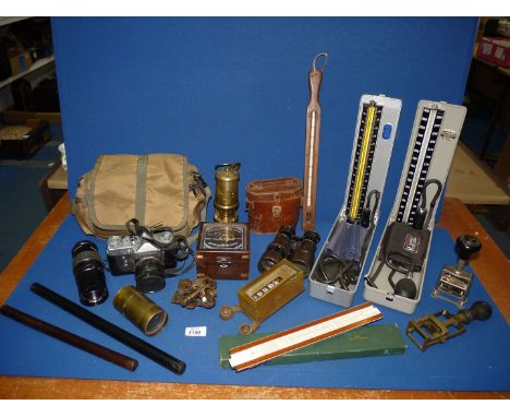 A quantity of miscellanea to include Smith & Co. London travelling sextant, milk float, Prinzflex 500 camera, binoculars, etc