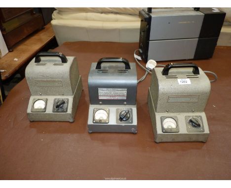 Vintage Cine interest: Three G.B. Bell & Howell Projector voltage Transformers.