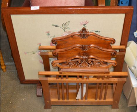FIRE SCREEN, MAGAZINE RACK &amp; LETTER RACK     