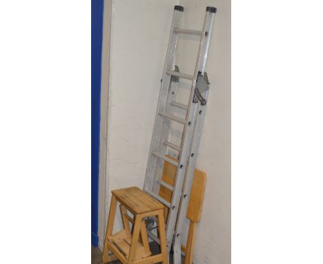 EXTENDING LADDER, STEP STOOL &amp; FOLDING TABLE     