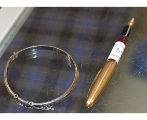 SMALL VINTAGE PEN &amp; SILVER BANGLE     