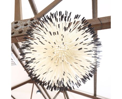 A retro ceiling light fitting with plastic porcupine style quill design, diameter 40cm 