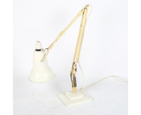 HERBERT TERRY - a Vintage white anglepoise desk lamp, shade diameter 14cm 
