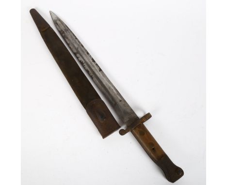 A British Army bayonet and scabbard, blade length 30cm 