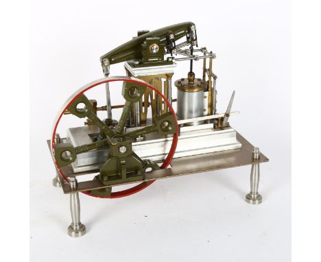 A scratch-built stationary steam engine, W26cm, H23cm, D16cm