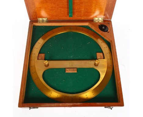 S &amp; S LTD - a brass 360 degree protractor, impressed B.1310, complete with eye glass, both with military cipher, protract