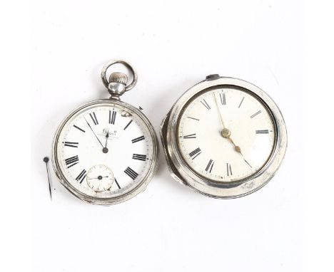 An 18th century silver pair-cased Verge pocket watch, with white enamel dial and Roman numerals, movement signed Philip Casta