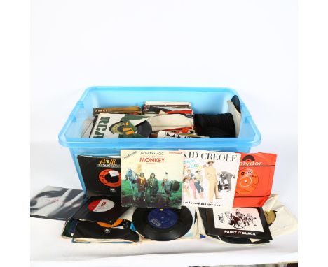 A large quantity of 45 singles, and a box of various albums, to include Motown Greats, Elvis Presley etc (2 boxes) 