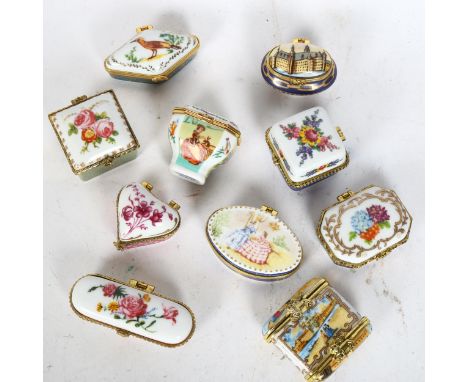 10 various Del Prado trinket/pill boxes, with enamel decoration 
