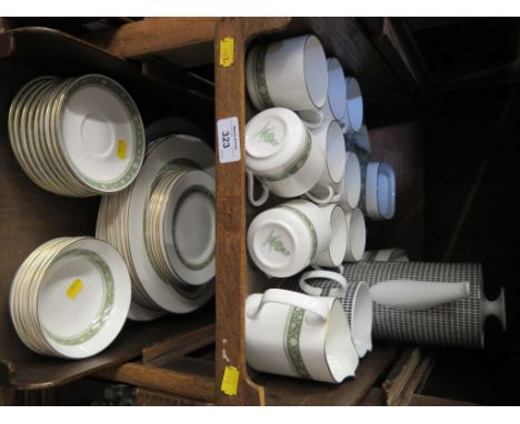 A Royal Doulton Rondelay pattern part dinner service including coffee cans and saucers, a Thomas coffee pot and jug and a dec
