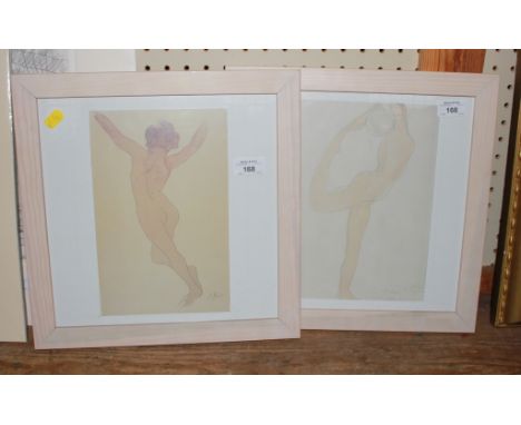 After Auguste Rodin Madame R. Simpson and another nude study Lithographic reproductions 26.5cm x 20cm and 26cm x 17cm (2)