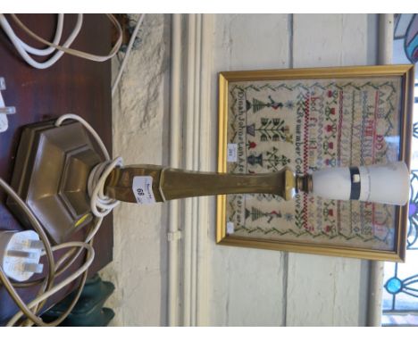 A 1920s/30s brass octagonal form table lamp, 30cm high