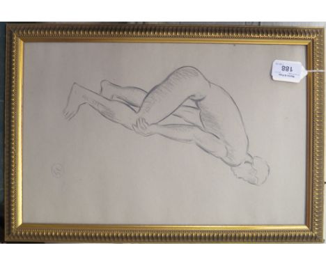 Duncan Grant (1885 - 1978) Study of a male nude Pencil sketch Initialled 37cmx 24cm