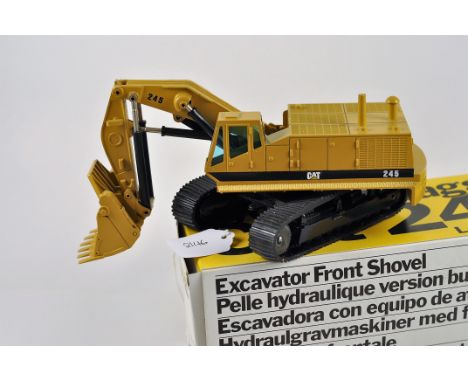 NZG MODEL 177 CAT 245 EXCAVATOR FRONT SHOVEL SCALE 1:50 VGC