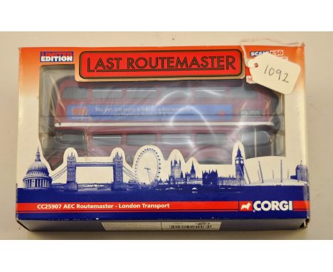 CORGI 1:50 SCALE AEC ROUTEMASTER - LONDON TRANSPORT LIMITED EDITION IN BOX VGC. 