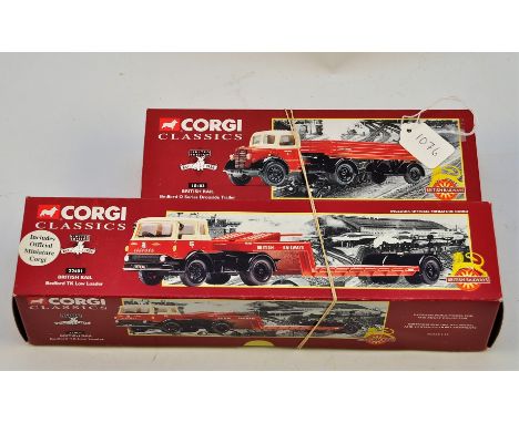 CORGI 1:50 SCALE BRITISH RAIL BEDFORD O SERIES DROPSIDE TRAILER IN BOX AND BRITISH RAIL BEDFORD TK LOW LOADER IN BOX BOTH VGC