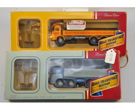 2 CORGI 1:50 SCALE MODELS 1 ALBION REIVER (LAD) DROPSIDE LORRY JACK RICHARDS & SONS LTD BOXED WITH ROAD SIGN MISSING GC. 1 AL