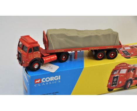 CORGI CLASSICS SUTTONS OF ST HELENS ATKINSON TRACTOR UNIT WIRH FLAT TRAILER IN BOX VGC
