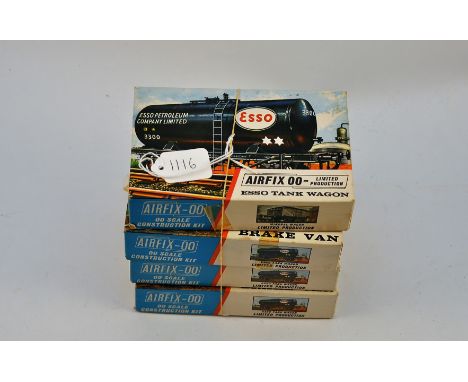 4 X AIRFIX-00 (3 X ESSO TANK WAGONS AND 1 X MINERAL WAGON ) ALL BOXED IN VGC