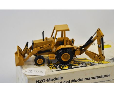 1:50 SCALE NZG MODELS CATERPILLAR 416 BACKHOE LOADER IN BOX,SOME AGEING TO BOX GC 