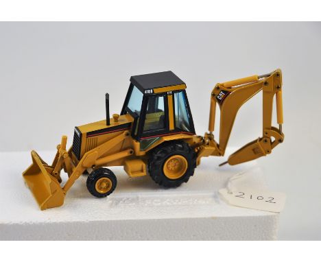 1:50 SCALE NZG MODELS CATERPILLAR 416 BACKHOE LOADER WITH HYDRAULIC HAMMER IN BOX VGC