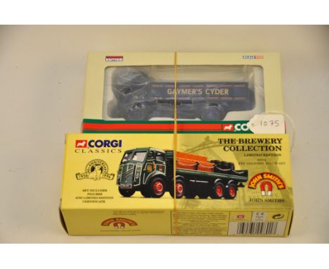 CORGI 1:50 SCALE 2 X TRUCKS  1 ERF DELIVERY TRUCK SET THE BREWERY COLLECTION AND THE OTHER AUSTIN 4 WHEEL DRY & CRATES GAYMER