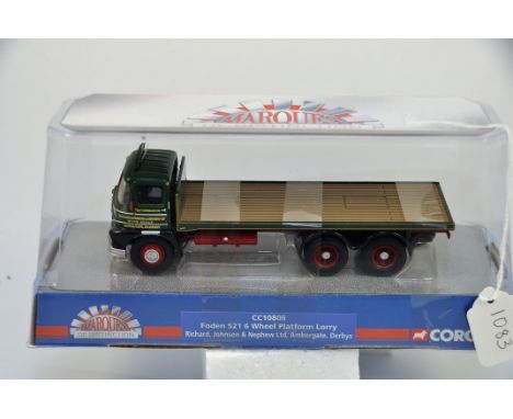 CORGI 1:50 SCALE FODEN S21 6 WHEEL PLATFORM LORRY RICHARD JOHNSON & NEPHEW LTD, AMBERGATE, DERBYS IN BOX GC. 