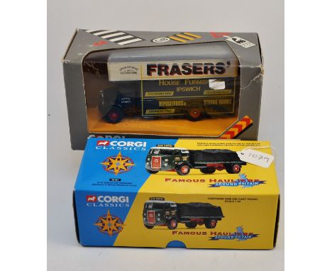 CORGI 1:50 SCALE D M SMITH OF WISHAW ATKINSON 4 WHEEL PLATFORM LORRY IN BOX VGC, AND 1 BEDFORD O SERIES PANTCHNICON FRASERS' 