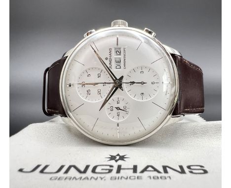 Herrenarmbanduhr JUNGHANS Meister Chronoscope. Automatic. Deutschland.Circa 41 mm im Durchmesser ohne Krone. Ref. 3258 / 027/