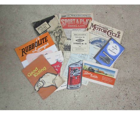 Mixed Ephemera including 'The New Bristol' advertisement 'The Silver Exide', Dynamo Instructions, and 'Good Riding' a manual 