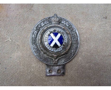 A Royal Scottish Automobile Club badge, age related patina stamped AA1690 Alexander Scott to verso 