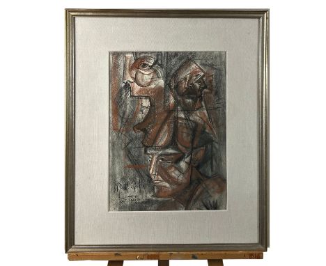Abstract Figures. Lithograph, 20th-century European School depicting Abstract Figures.Dimensions including frame: 69x57 cm (d