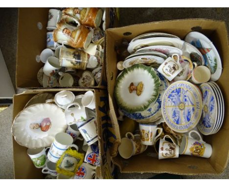 VINTAGE &amp; LATER COMMEMORATIVES, a good quantity in three boxes to include Second World War, 1991 Conwy Tunnel opening pla