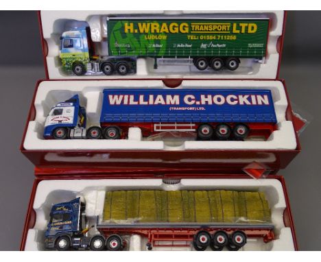 CORGI 150TH SCALE HAULIERS OF RENOWN, THREE LIMITED EDITIONS to include CC13822 Mercedes Actros Eco/Curtain Side Wragg Ludlow