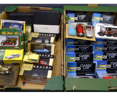 DIECAST COLLECTOR'S VEHICLES, a mixed quantity in two boxes, mostly in original packaging including 1/43rd scale Vanguard Gol