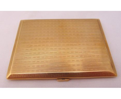 9ct gold engine turned cigarette case, approx total weight 119.5g