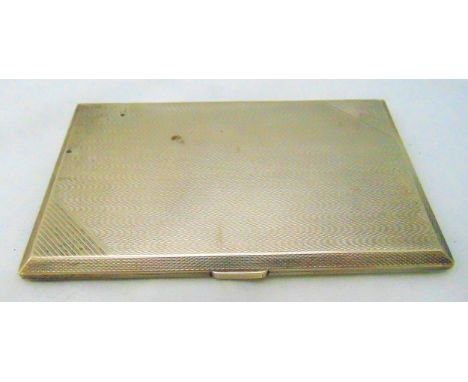 A hallmarked silver engine turned rectangular cigarette case, Birmingham 1950, approx total weight 230g
