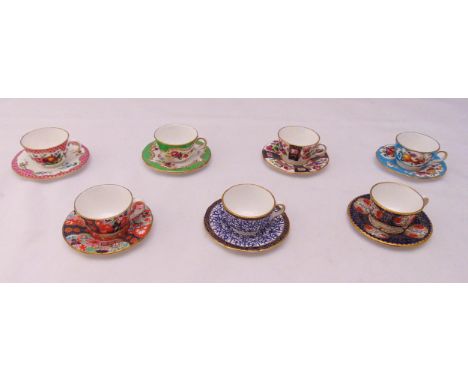 Royal Worcester collection of miniature teacups and saucers of various style, marks to the bases (14)