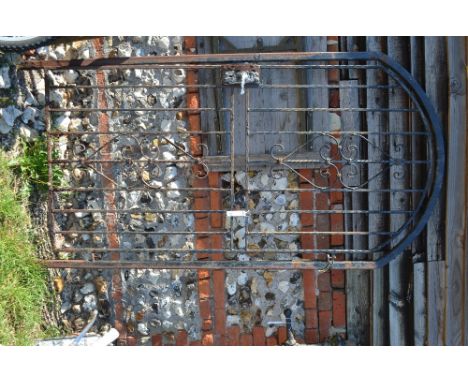 An iron full height arched top pedestrian gate c/w outer frame
Note: extremely heavy