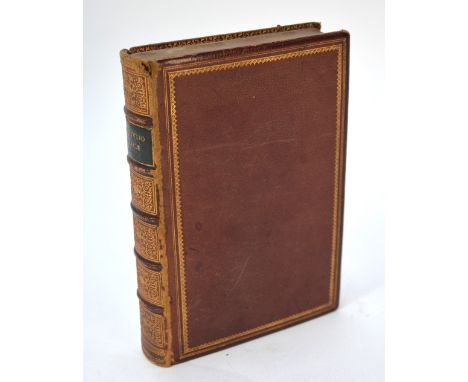 A jewellery safe in the form of a gilt-tooled leather-bound book, with velvet-lined inner boxSpine scuffed, light wear to sur