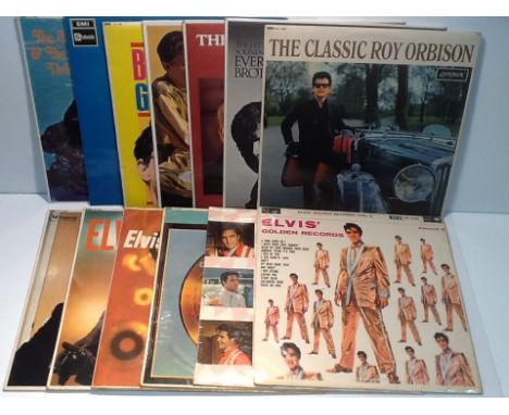 1960's related 33rpm vinyl records to include five Elvis Presley, two Roy Orbison, three Everly Brothers, Buddy Holly, Gene P