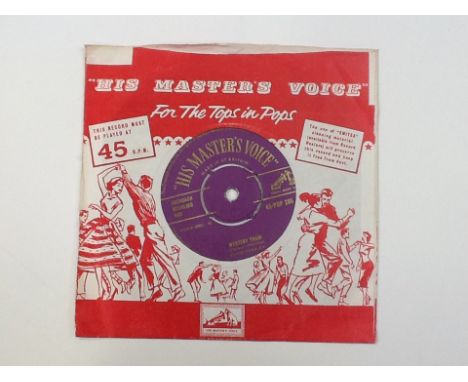 Elvis Presley 7" Purple Gold Label 45rpm single record, "Mystery Train" HMV POP 295 from 1955. VG++